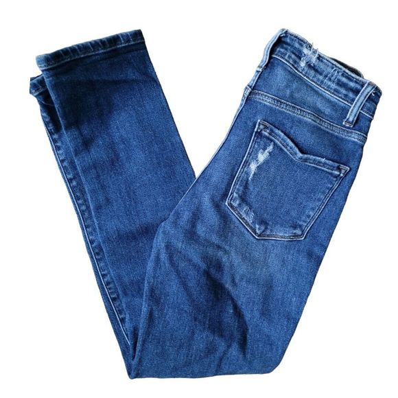 Flying Monkey Mid Rise Skinny Jeans Dark Wash Distressed Boho Women's Size 25 - Picture 1 of 6